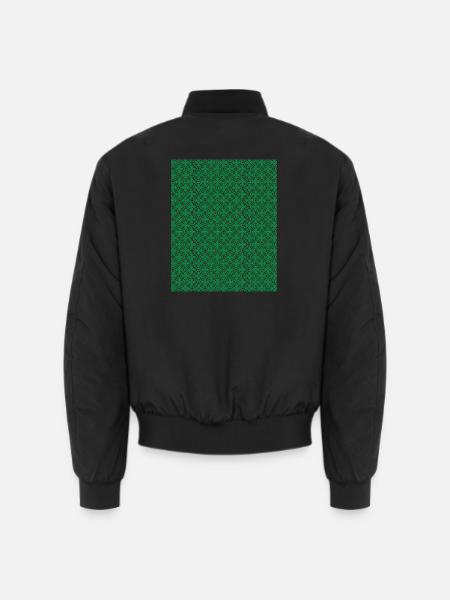 Grünes Kreisornament-Muster - Unisex Bomberjacke - Schwarz
