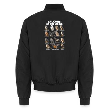  Falken Der Welt - Unisex Bomberjacke - Schwarz - Hinten - AI Model Male 185 light (185cm)