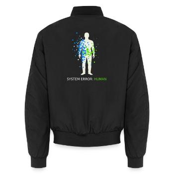 System Error Human Glitch - Unisex Bomberjacke - Schwarz - Hinten - AI Model Male 185 light (185cm)