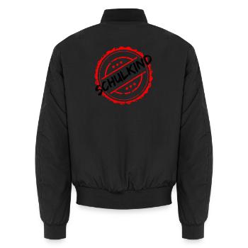 SCHULKIND 2026, EINSCHULUNG, ERSTKLÄSSLER GESCHENK - Unisex Bomberjacke - Schwarz - Hinten - AI Model Male 185 light (185cm)