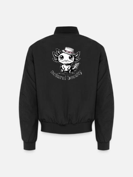 Süßes Axolotl mit Hut – Natural Beauty Pink - Unisex Bomberjacke - Schwarz