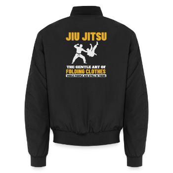 Lustiges Jiu-Jitsu-Kampfsportgeschenk für Grappler - Unisex Bomberjacke - Schwarz - Hinten - AI Model Male 185 light (185cm)