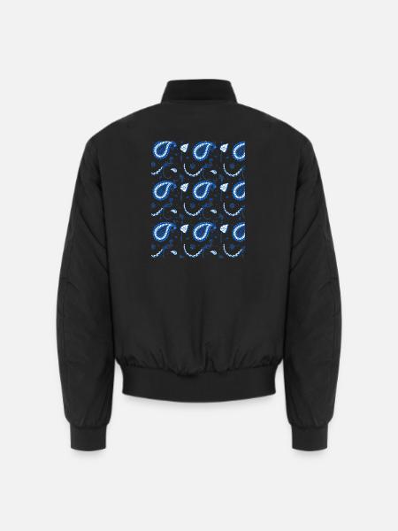 Indigo Paisley Muster Blau - Unisex Bomberjacke - Schwarz