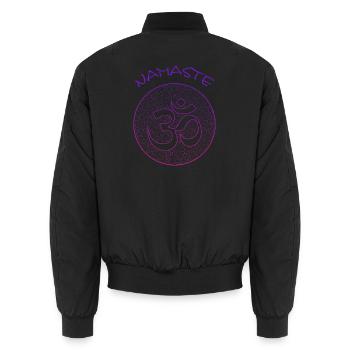 Namaste Om  - Unisex Bomberjacke - Schwarz - Hinten - AI Model Male 185 light (185cm)