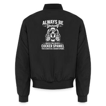 Cocker Spaniel Spruch Witz Cocker Spaniel Geschenk - Unisex Bomberjacke - Schwarz - Hinten - AI Model Male 185 light (185cm)