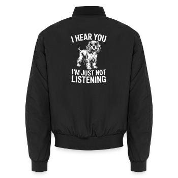 Cocker Spaniel Spruch Witz Cocker Spaniel Geschenk - Unisex Bomberjacke - Schwarz - Hinten - AI Model Male 185 light (185cm)