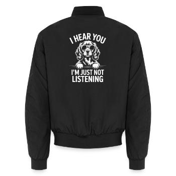 Cocker Spaniel Spruch Witz Cocker Spaniel Geschenk - Unisex Bomberjacke - Schwarz - Hinten - AI Model Male 185 light (185cm)