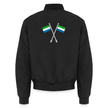Sierra Leone-Flagge - Unisex Bomberjacke - Schwarz - Hinten - AI Model Male 185 light (185cm)
