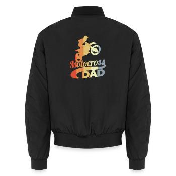 Motocross Papa - Unisex Bomberjacke - Schwarz - Hinten - AI Model Male 185 light (185cm)