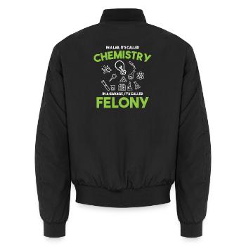 Chemielehrer Chemie Chemiker - Unisex Bomberjacke - Schwarz - Hinten - AI Model Male 185 light (185cm)