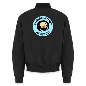 Jesus - Christentum? Ja Bitte! (Farben änderbar) - Unisex Bomberjacke - Schwarz - Hinten - AI Model Male 185 light (185cm)