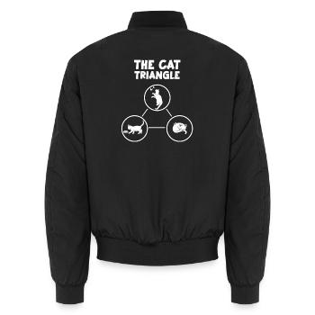 Cat Triangle Lustiges Katzenhalter Katzenbesitzer - Unisex Bomberjacke - Schwarz - Hinten - AI Model Male 185 light (185cm)