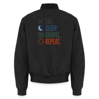 Eat Sleep Gravel Repeat - Unisex Bomberjacke - Schwarz - Hinten - AI Model Male 185 light (185cm)