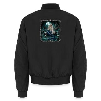 Meerjungfrau – Der Albtraum der Seeleute - Unisex Bomberjacke - Schwarz - Hinten - AI Model Male 185 light (185cm)