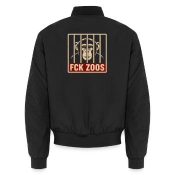 FCK Zoos Schimpanse - Unisex Bomberjacke - Schwarz - Hinten - AI Model Male 185 light (185cm)