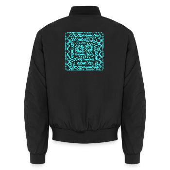 Neon Graffiti Abstraktrahmen Muster - Unisex Bomberjacke - Schwarz - Hinten - AI Model Male 185 light (185cm)