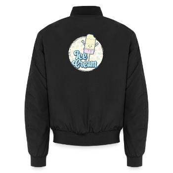 Eis - Unisex Bomberjacke - Schwarz - Hinten - AI Model Male 185 light (185cm)