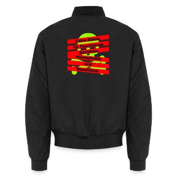 KEINE BÜHNE FÜR FASCHISMUS, HASS UND AUSGRENZUNG - Unisex Bomberjacke - Schwarz - Hinten - AI Model Male 185 light (185cm)