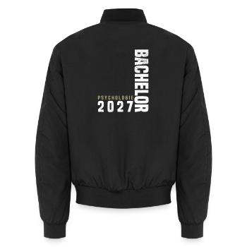 Psychologie Bachelor 2027 - Unisex Bomberjacke - Schwarz - Hinten - AI Model Male 185 light (185cm)