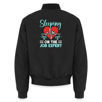Anesthesiologist Job Expert Anesthesia - Unisex Bomberjacke - Schwarz - Hinten - AI Model Male 185 light (185cm)