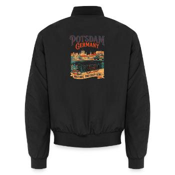 Historic Potsdam Germany Prussian Gem City Skyline - Unisex Bomberjacke - Schwarz - Hinten - AI Model Male 185 light (185cm)