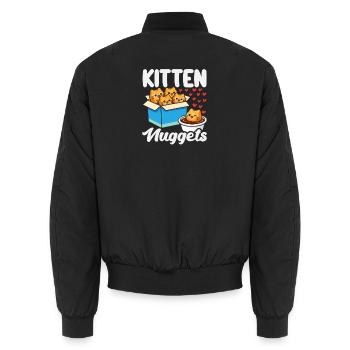Süße Katzen Nuggets Im Karton Lustiges Motiv - Unisex Bomberjacke - Schwarz - Hinten - AI Model Male 185 light (185cm)