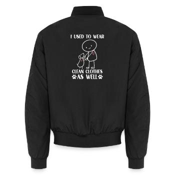 Gassi Outfit Hundehalter Geschenk Süßes Gassi - Unisex Bomberjacke - Schwarz - Hinten - AI Model Male 185 light (185cm)