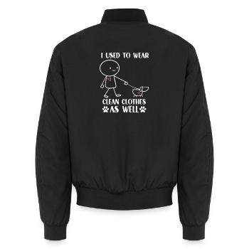 Gassi Outfit Hundehalter Geschenk Süßes Gassi - Unisex Bomberjacke - Schwarz - Hinten - AI Model Male 185 light (185cm)