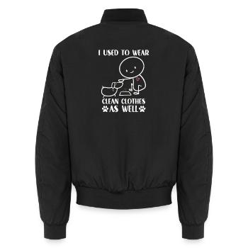 Gassi Outfit Hundehalter Geschenk Süßes Gassi - Unisex Bomberjacke - Schwarz - Hinten - AI Model Male 185 light (185cm)