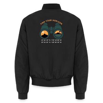 Finden Sie Ihren Horizont – Grand Teton & Lake Tahoe - Unisex Bomberjacke - Schwarz - Hinten - AI Model Male 185 light (185cm)