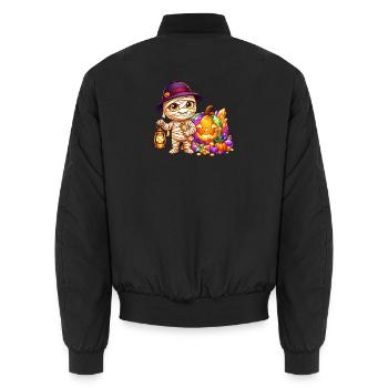 Mumie Laterne Halloween-Schatz - Unisex Bomberjacke - Schwarz - Hinten - AI Model Male 185 light (185cm)