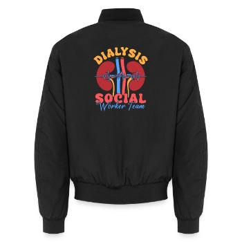 Social Worker Quote Dialysis Worker Team Social - Unisex Bomberjacke - Schwarz - Hinten - AI Model Male 185 light (185cm)