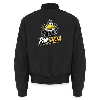 Pandeja- Lustiges Padel Design - Unisex Bomberjacke - Schwarz - Hinten - AI Model Male 185 light (185cm)