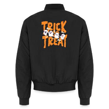 Trick or Treat Geisterdruck Halloween - Unisex Bomberjacke - Schwarz - Hinten - AI Model Male 185 light (185cm)