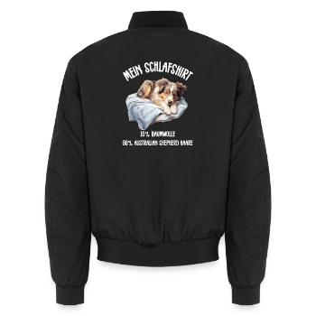 Aussie Schlafshirt - Unisex Bomberjacke - Schwarz - Hinten - AI Model Male 185 light (185cm)