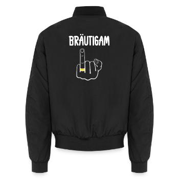 Bräutigam Mittelfinger JGA - Unisex Bomberjacke - Schwarz - Hinten - AI Model Male 185 light (185cm)