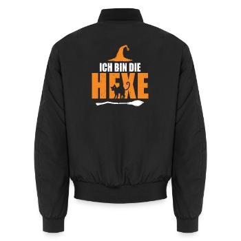 Halloween German Text Witch - Unisex Bomberjacke - Schwarz - Hinten - AI Model Male 185 light (185cm)