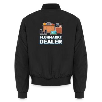Flohmarkt Geschenk lustig Trödel Sammler Händler - Unisex Bomberjacke - Schwarz - Hinten - AI Model Male 185 light (185cm)