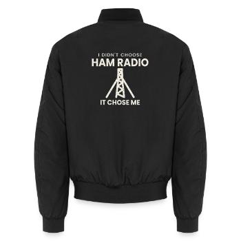Lustiges Funk Shirt Funker Geschenk - Unisex Bomberjacke - Schwarz - Hinten - AI Model Male 185 light (185cm)
