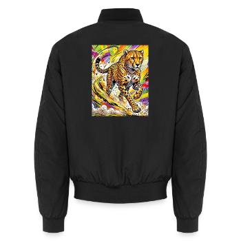 Gepard - Unisex Bomberjacke - Schwarz - Hinten - AI Model Male 185 light (185cm)