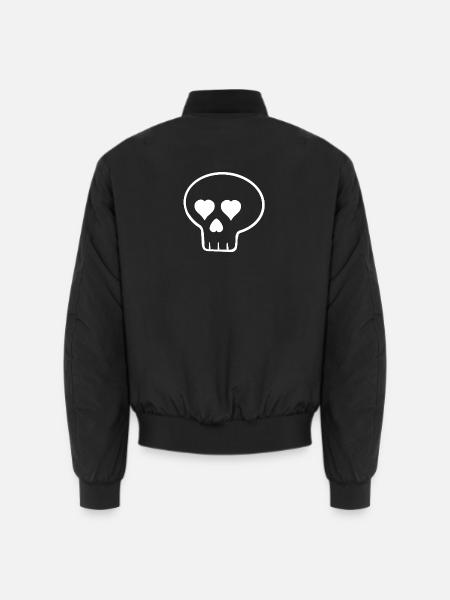 Totenkopf Herz weiss - Unisex Bomberjacke - Schwarz