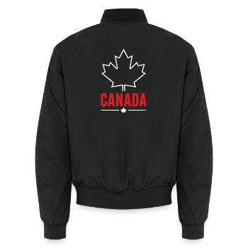 Red Maple Leaf Canada Logo Tee - Unisex Bomberjacke - Schwarz - Hinten - AI Model Male 185 light (185cm)