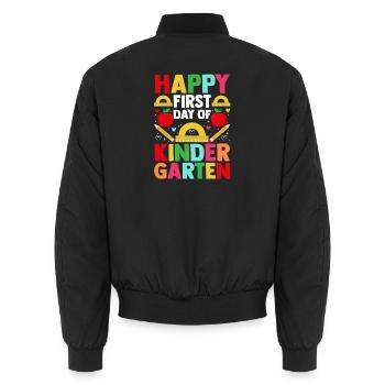 Happy First Day Of Kindergarten Student Teacher We - Unisex Bomberjacke - Schwarz - Hinten - AI Model Male 185 light (185cm)