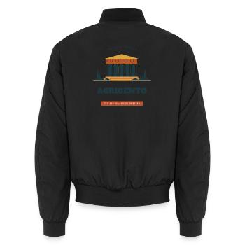 Reiseabzeichen des Agrigento-Tals der Tempel - Unisex Bomberjacke - Schwarz - Hinten - AI Model Male 185 light (185cm)