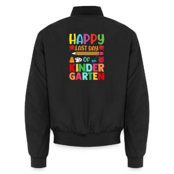 Happy Last Day Of Kindergarten Graduate Student Te - Unisex Bomberjacke - Schwarz - Hinten - AI Model Male 185 light (185cm)