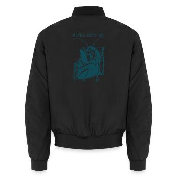 Kafka Gets Me Kakerlake Liest Buch Verwandlung - Unisex Bomberjacke - Schwarz - Hinten - AI Model Male 185 light (185cm)