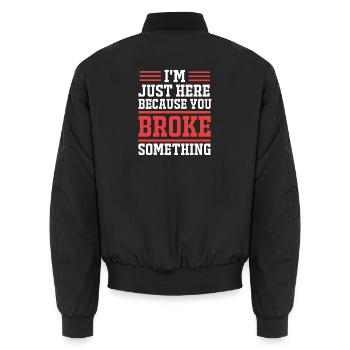 Tech Support - Unisex Bomberjacke - Schwarz - Hinten - AI Model Male 185 light (185cm)