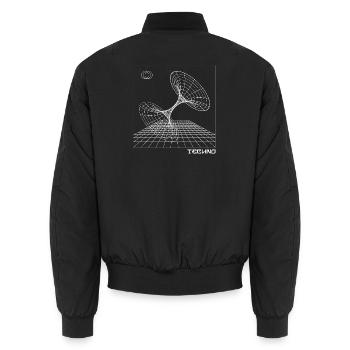 Techno-Musik - Unisex Bomberjacke - Schwarz - Hinten - AI Model Male 185 light (185cm)