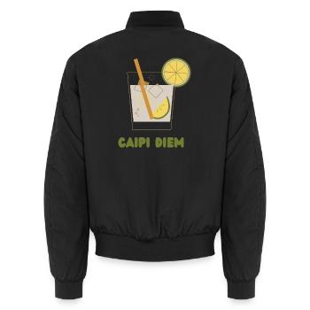 CAIPI DIEM - Unisex Bomberjacke - Schwarz - Hinten - AI Model Male 185 light (185cm)