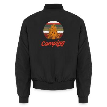 Zelt Wohnmobil Camping Wohnwagen Urlaub Campen - Unisex Bomberjacke - Schwarz - Hinten - AI Model Male 185 light (185cm)